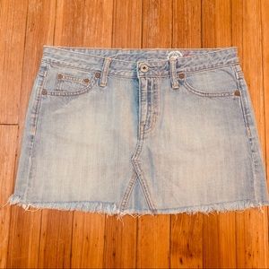 Gap 1969 light wash frayed denim mini skirt. 6